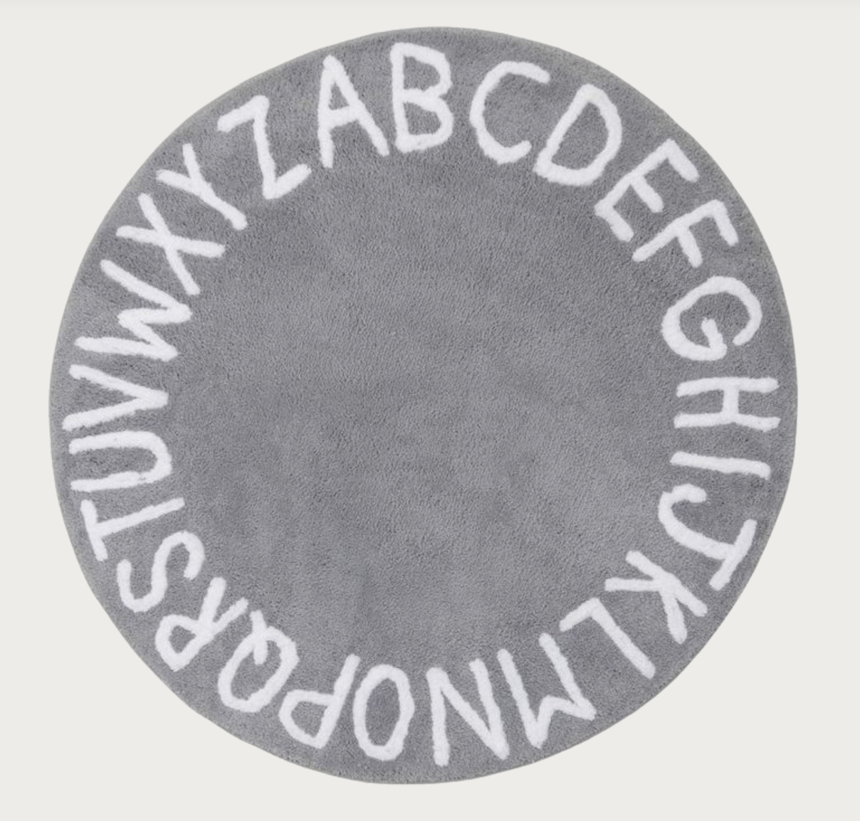 Scandinavian Alphabet Round Rug